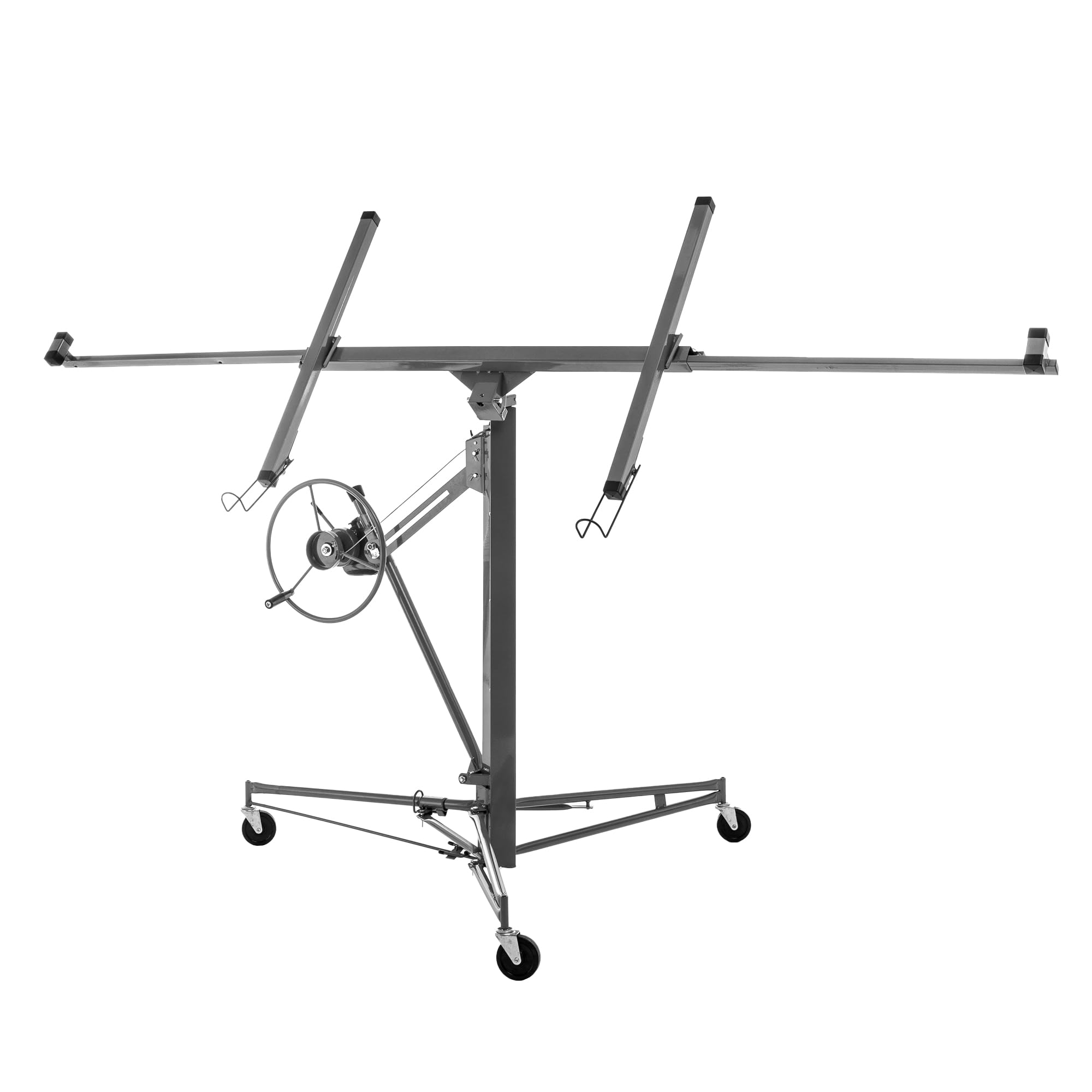 Elevador de Placas Plegable XXL Herramientas, Hasta un Máximo de 68 kg, Anchura Máxima 2,90 m, Altura de Trabajo Regulable de 140 a 350 cm, Herramienta de Elevación con 3 Ruedas, Gris