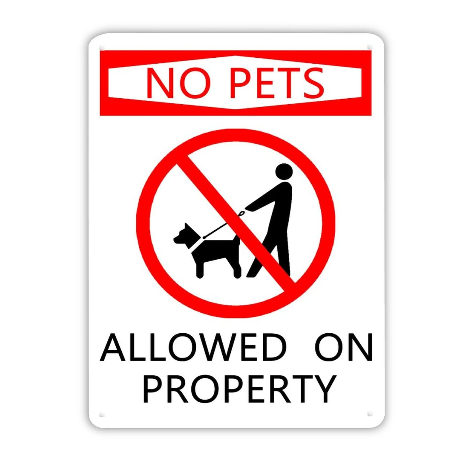 Panneau Not Pets Allowed on Property idéal pour protéger jardin et cour