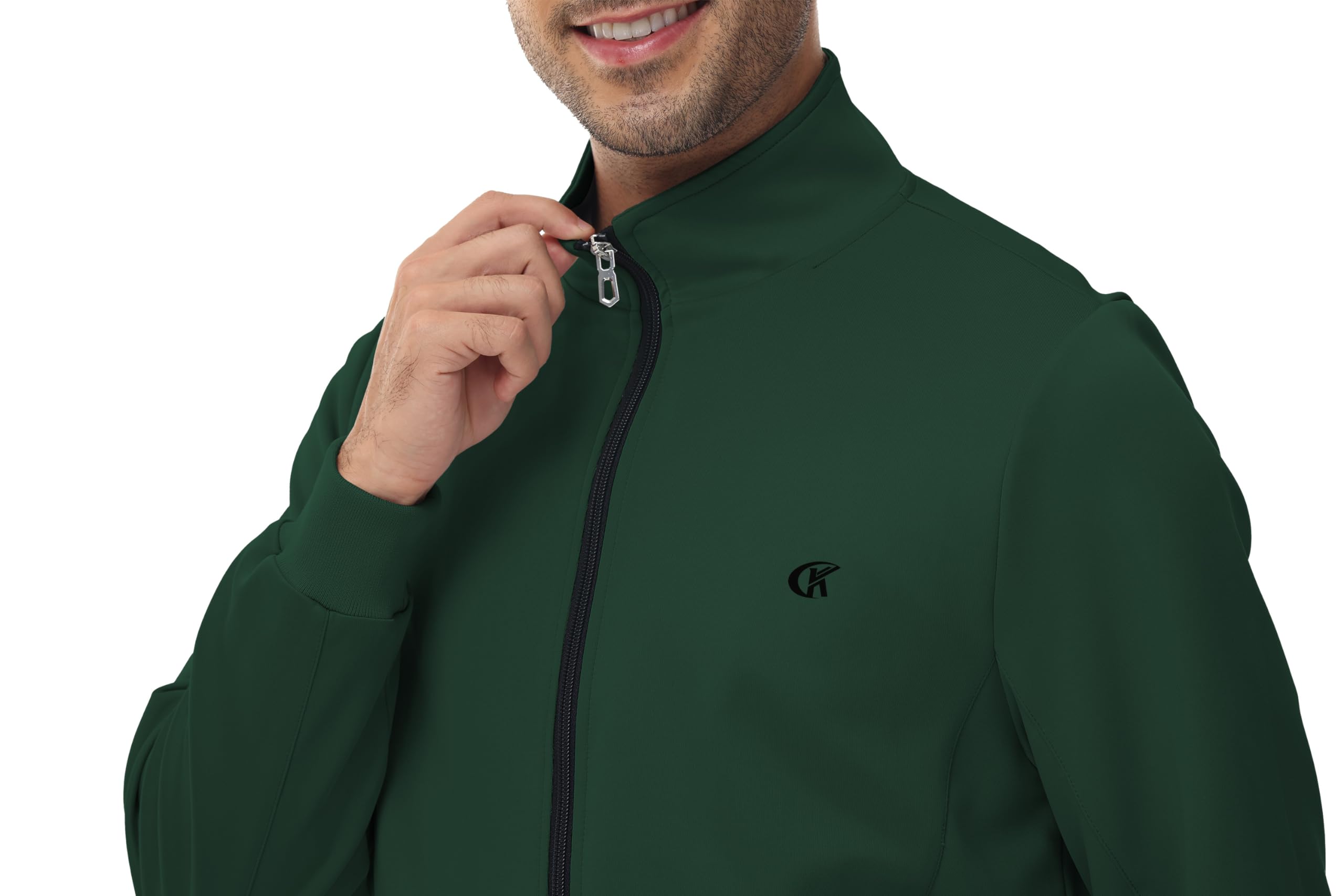 Huayuzh Chándal para hombre de 2 piezas, juego de chándal deportivo con cremallera para correr, fitness, gimnasio, casa