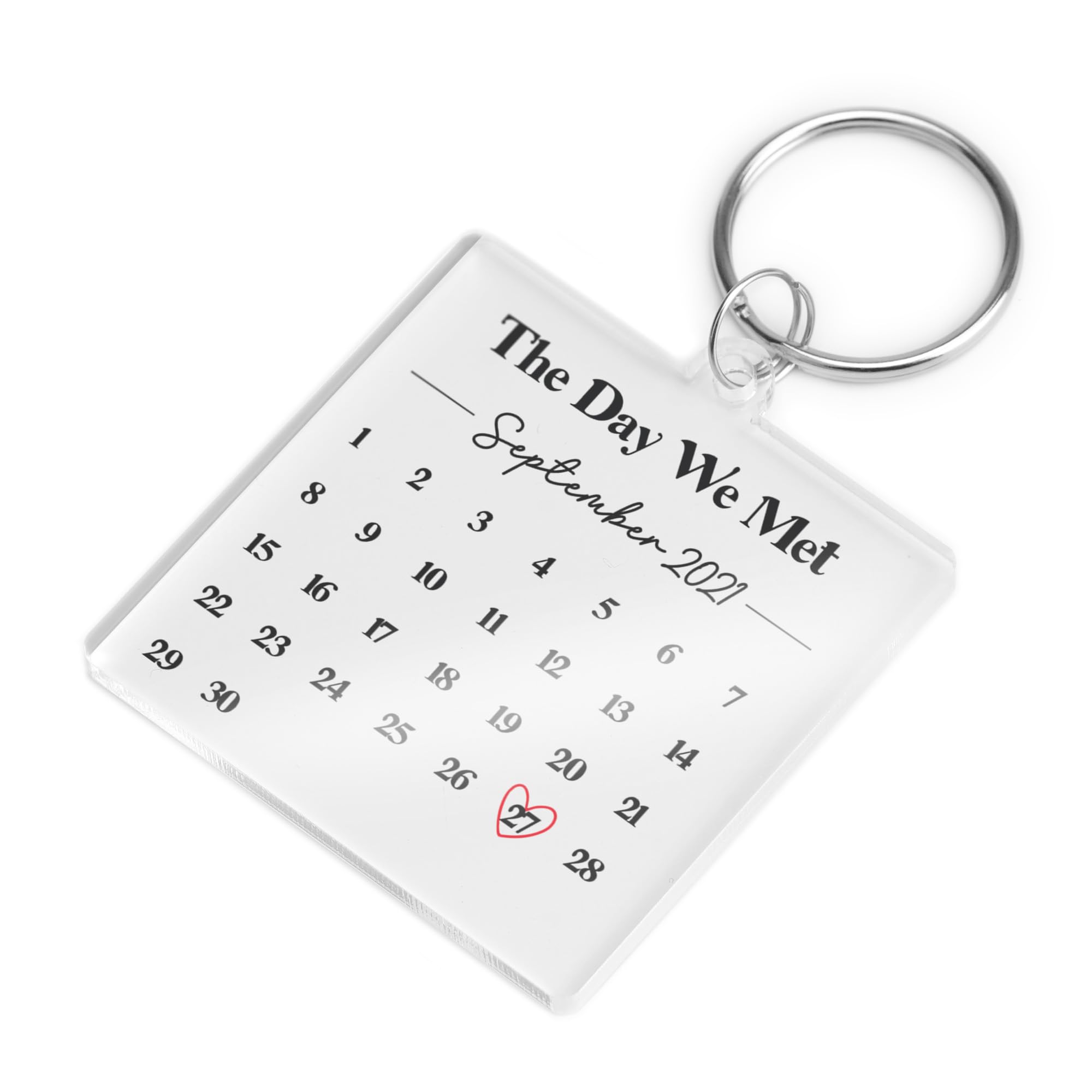 A1 Graphics Ltd Custom Date Keyring – Personalised Acrylic Keepsake for Birthdays & Anniversaries