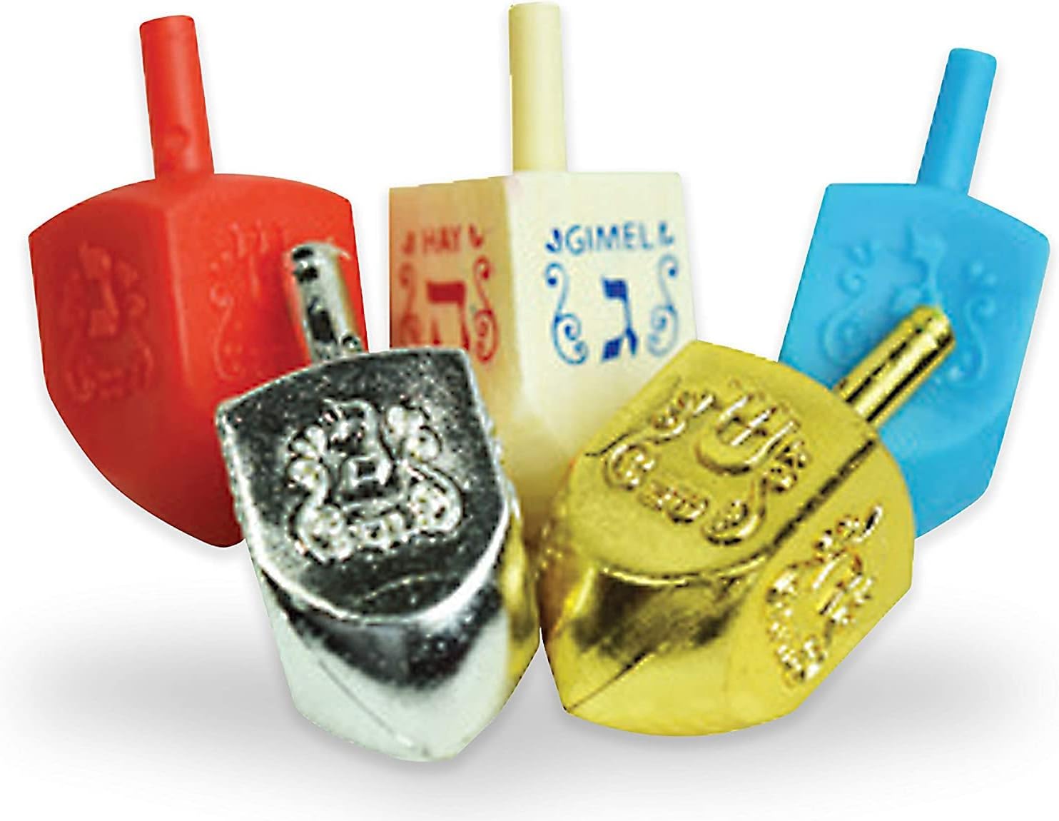 Ner Mitzvah Menorah Set for Hanukkah - Jewish Star Hanukkah Menorah Set - Sleek Wireframe Menora, Chanukah Candles, Dreidels, Play Coins, & Hanukkah Guide