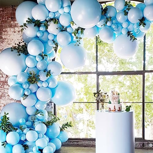 Image of PartyWoo Light Blue Balloons 50pcs 5 Inch Small Mini Baby Pastel Sky Aqua Blue Balloons for Graduation Baby Shower Gender Reveal Weddings Anniversary Birthday Bachelorette Party Decorations Blue-Y4