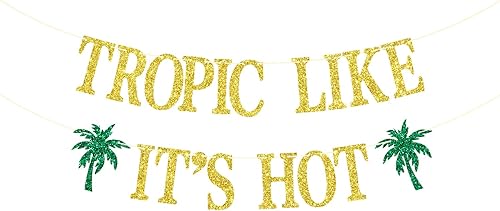 Bandera tropical como es caliente, decoraciones de fiesta de Hawaii Aloha Luau, suministros de despedida de soltera tropical, decoración temática de