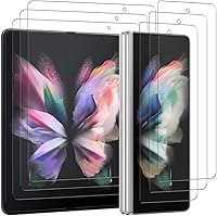 Vista 1 de Protector de pantalla de TPU flexible compatible con Samsung Galaxy Z Fold 3 5G, [3 unidades delanteras y 3 unidades en el interior]