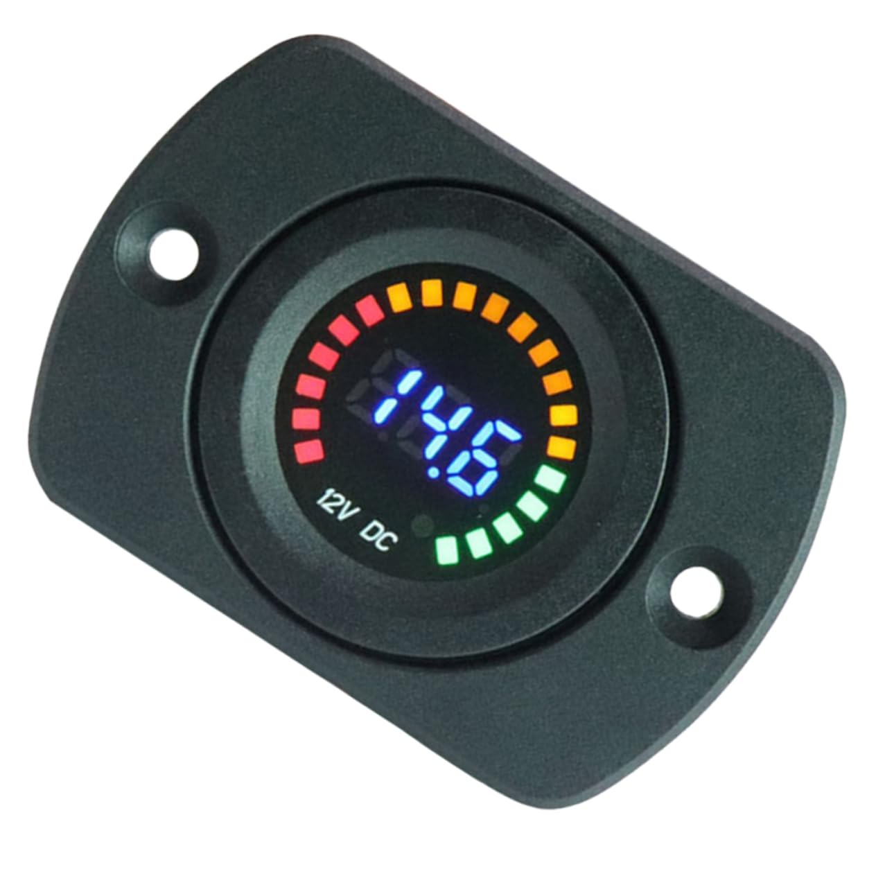 Gatuida 2piezas Voltímetro Digital De Pantalla Colorida Para Coche y Motocicleta Medidor De Voltaje De Batería Visualización Led Fácil Instalación y Compacto