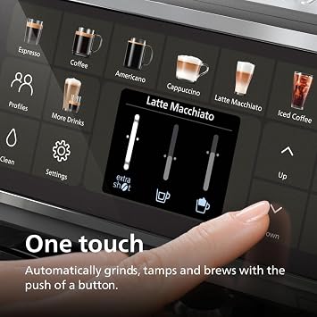 ماكينة إسبريسو أوتوماتيكية بالكامل من سلسلة PHILIPS 5500، نظام حليب LatteGo، مطحنة متكاملة، 20 مجموعة مسبقة من القهوة الساخنة والمثلجة، بدء التشغيل السريع، SilentBrew، ضغط 15 بار، كروم أسود (EP5544/94)