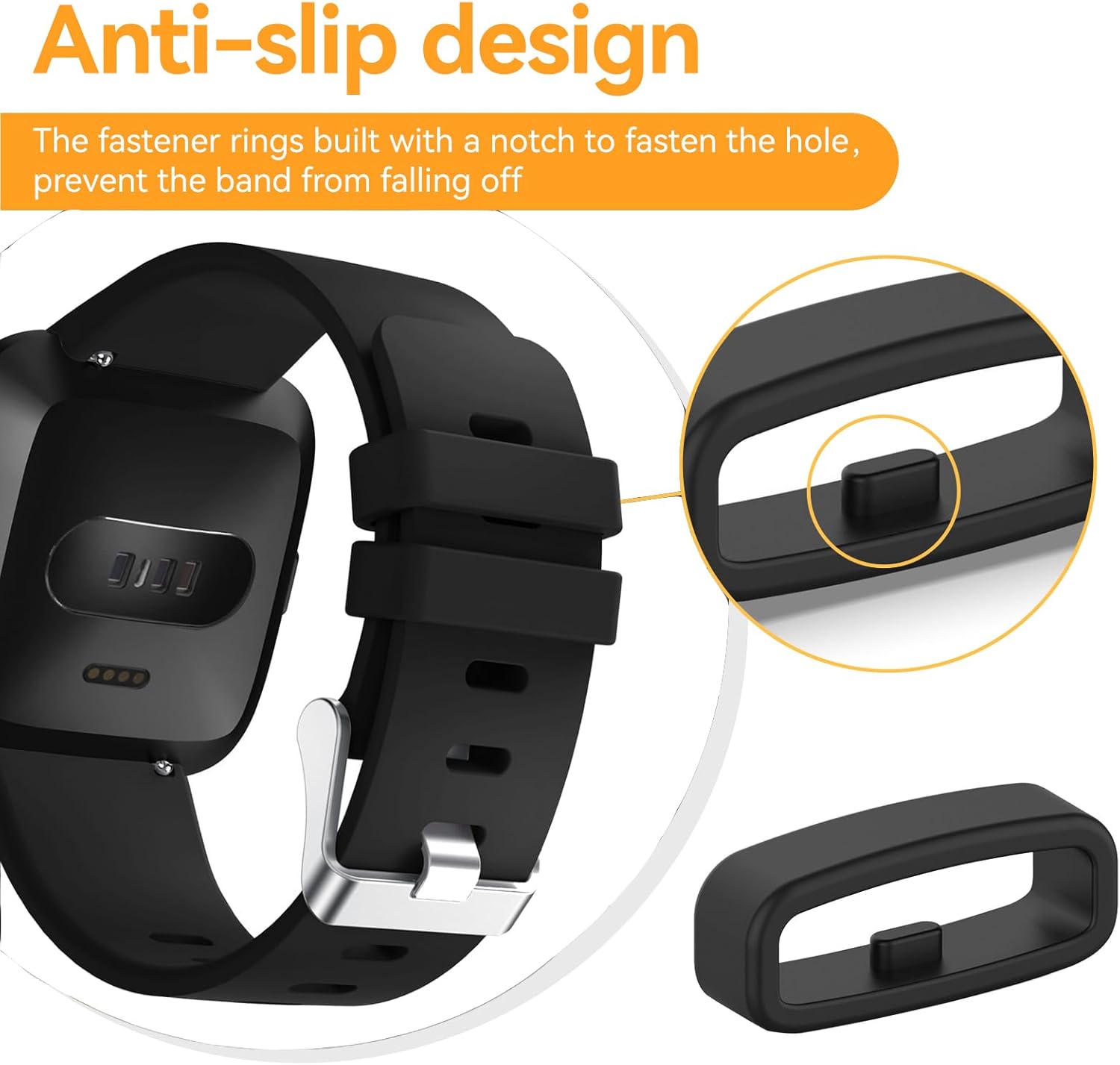 6-Pack Fastener Rings Compatible with Fitbit Versa Jamaica Ubuy