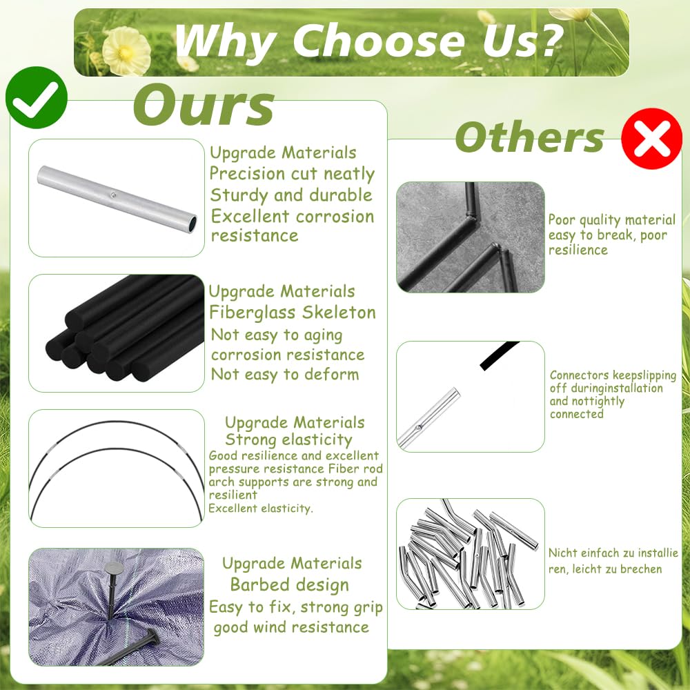 túnel Invernadero, túnel para Plantas jardín, Soporte para Túneles Jardín, Garden Aros Invernadero, Túnel para Plantas Aros Invernadero para Cultivar Túneles.