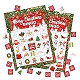 Isfvqyub Christmas Bingo Game Cards, Winter Games for Adults Large Group Friends Family, Outdoor Indoor Bingo Party Games Set, Christmas New Year Holiday Party Favors Decorations -03