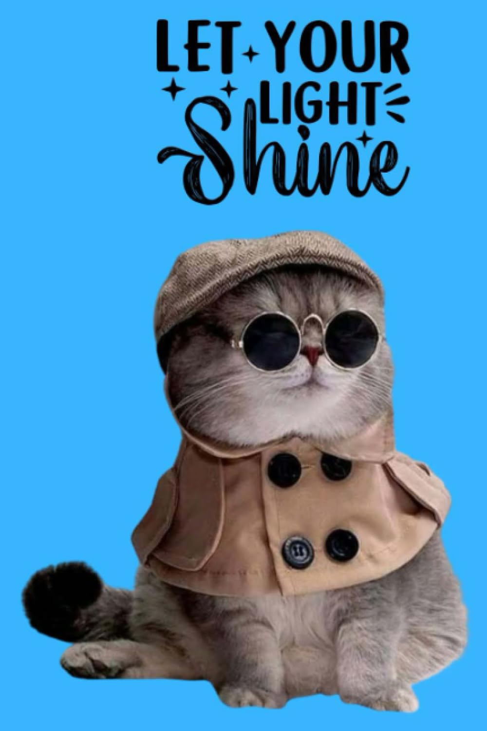Let Your Light Shine: Blue Cat in Sunglasses Notebook