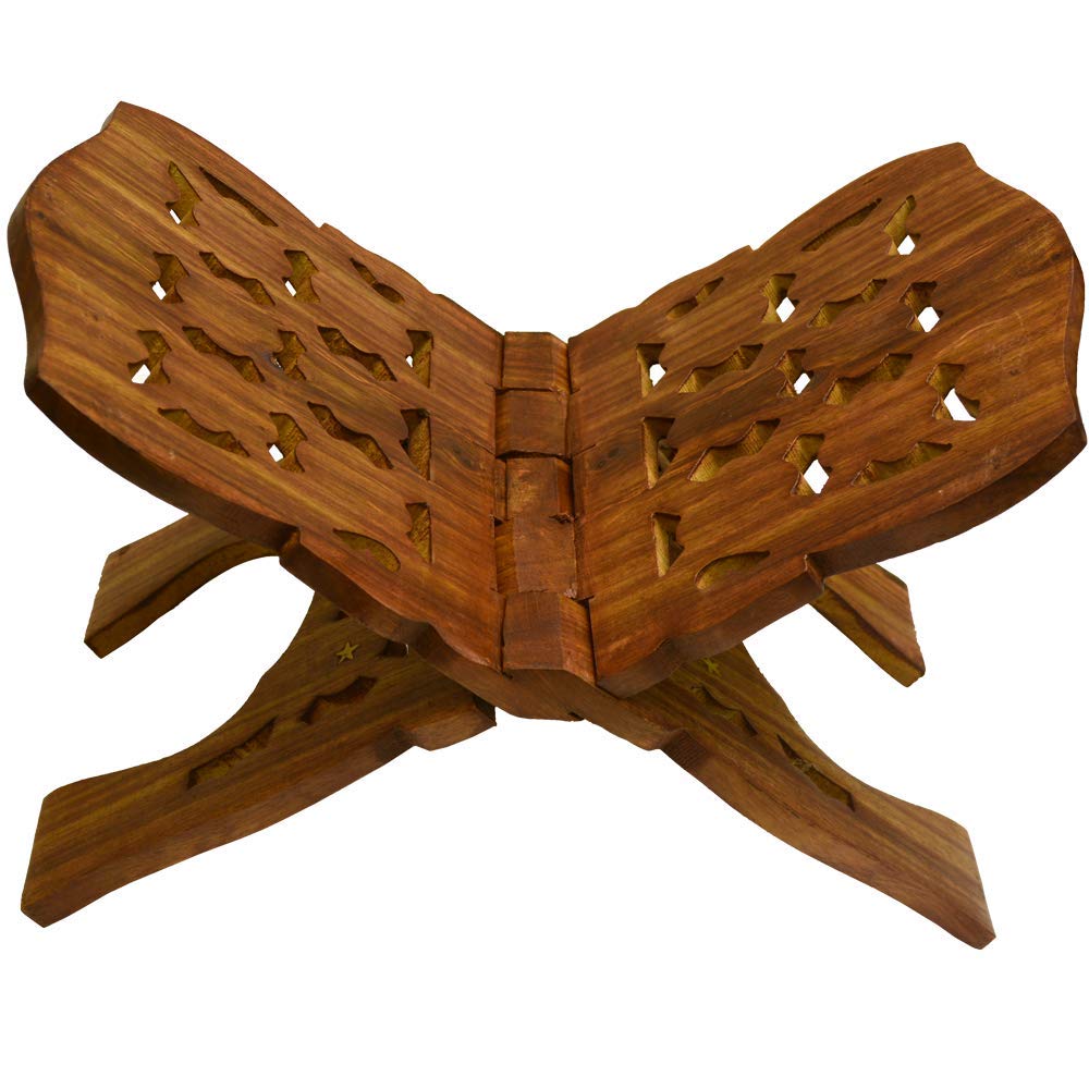 Buy Santarms Geeta Stand Wooden For Reading Handmade Fordable Wooden Rehal Holy Books Stand Book 