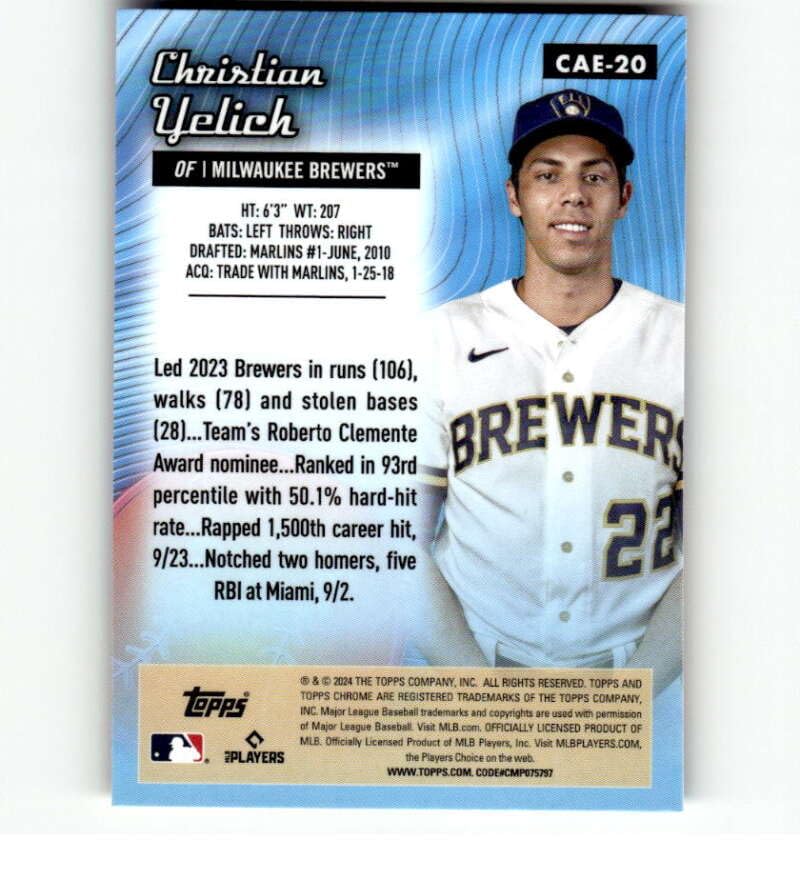 Amazon.com: 2024 Topps Chrome All Etch #CAE-20 Christian Yelich