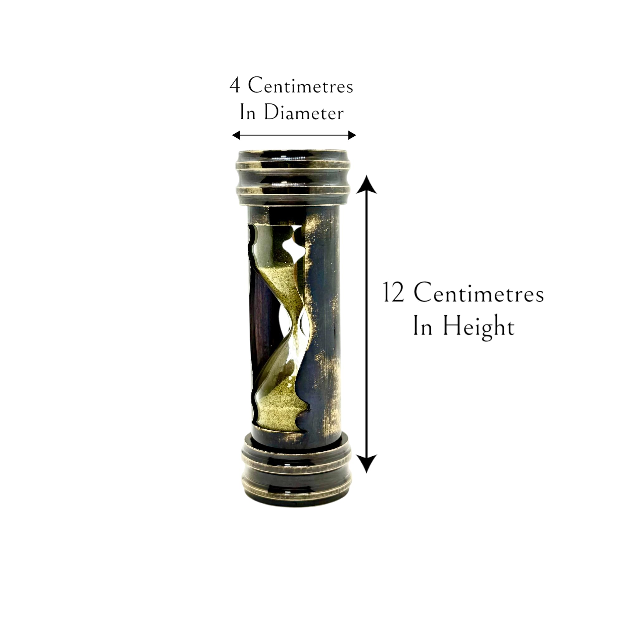 Temporizador de arena de latón con reloj de arena, acento decorativo para el hogar, inspirado en la vendimia con funda de cuero, regalo ideal para bodas y ocasiones especiales