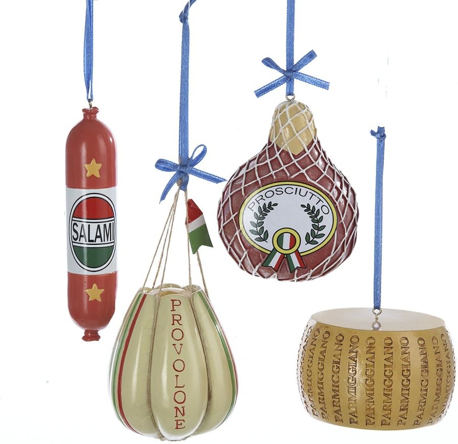 Kurt Adler Deli Food Ornaments, Set of 4, 2.5"-3.75" Christmas