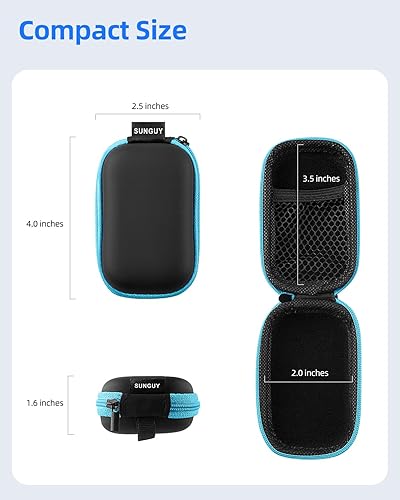 Miniatura 6 de SUNGUY Paquete de 4 fundas para auriculares, estuche de transporte rectangular para auriculares, estuche portátil para auriculares, organizador de