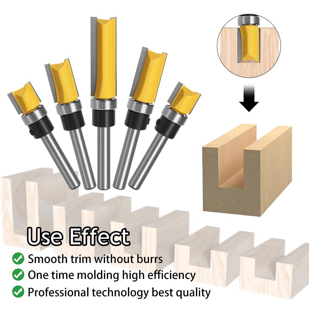 Confezione da 2 punte per fresatrice dritta da 8 mm - gambo per fresa per lavorazione del legno - fresa a filo e scanalatura extra lunga | Leroy Merlin