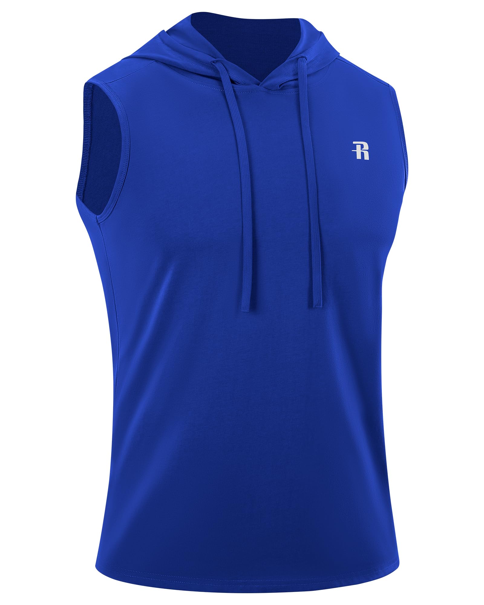 Runhit Herren Sport Tank Top, Ärmelloses Hoodie Muskelshirt mit Kordelzug, Atmungsaktiv Sportshirt Laufshirt aus 100% Baumwolle Sleeveless Gym Shirt für Training Running & Freizeit
