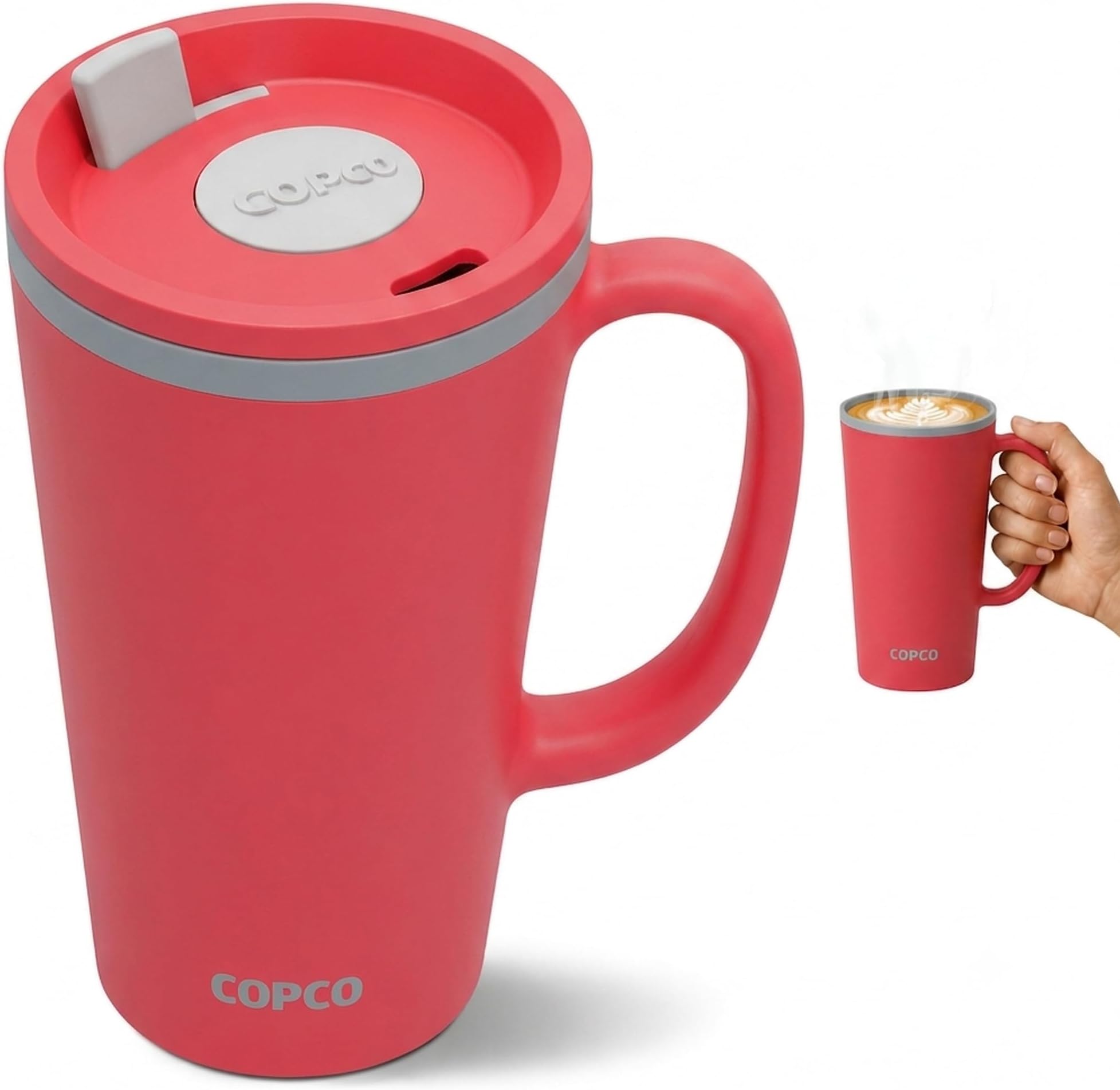 Copco โ Cone โ Cone Desk Mug - Coral Red โ 16 Oz