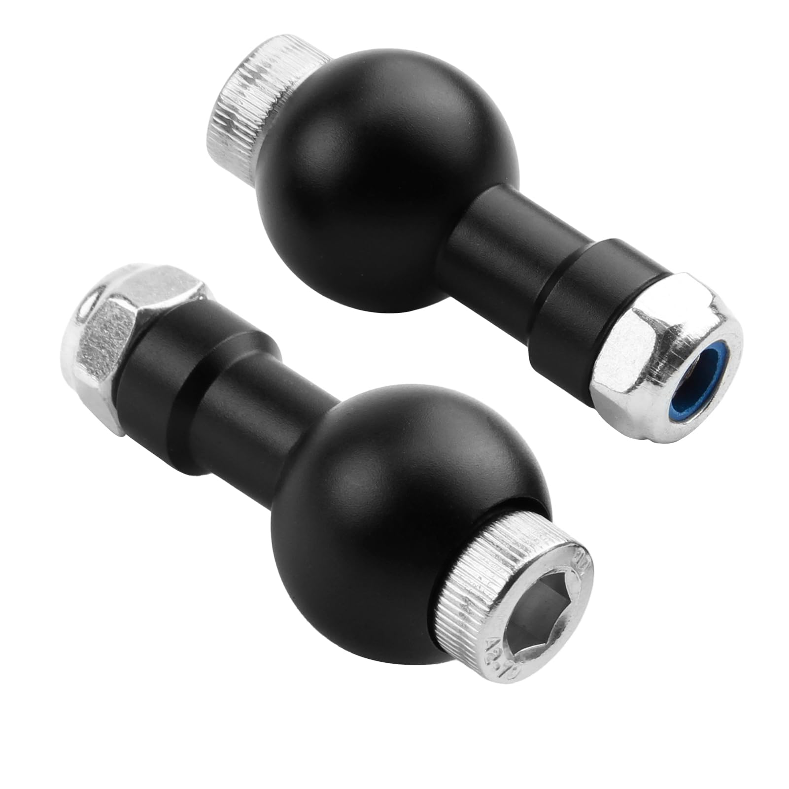 2er-Set Aluminium Kugelkopf-Adapter (17mm Kugel, M6 Gewinde) - Universal Stativkopf für Kameras & Smartphone