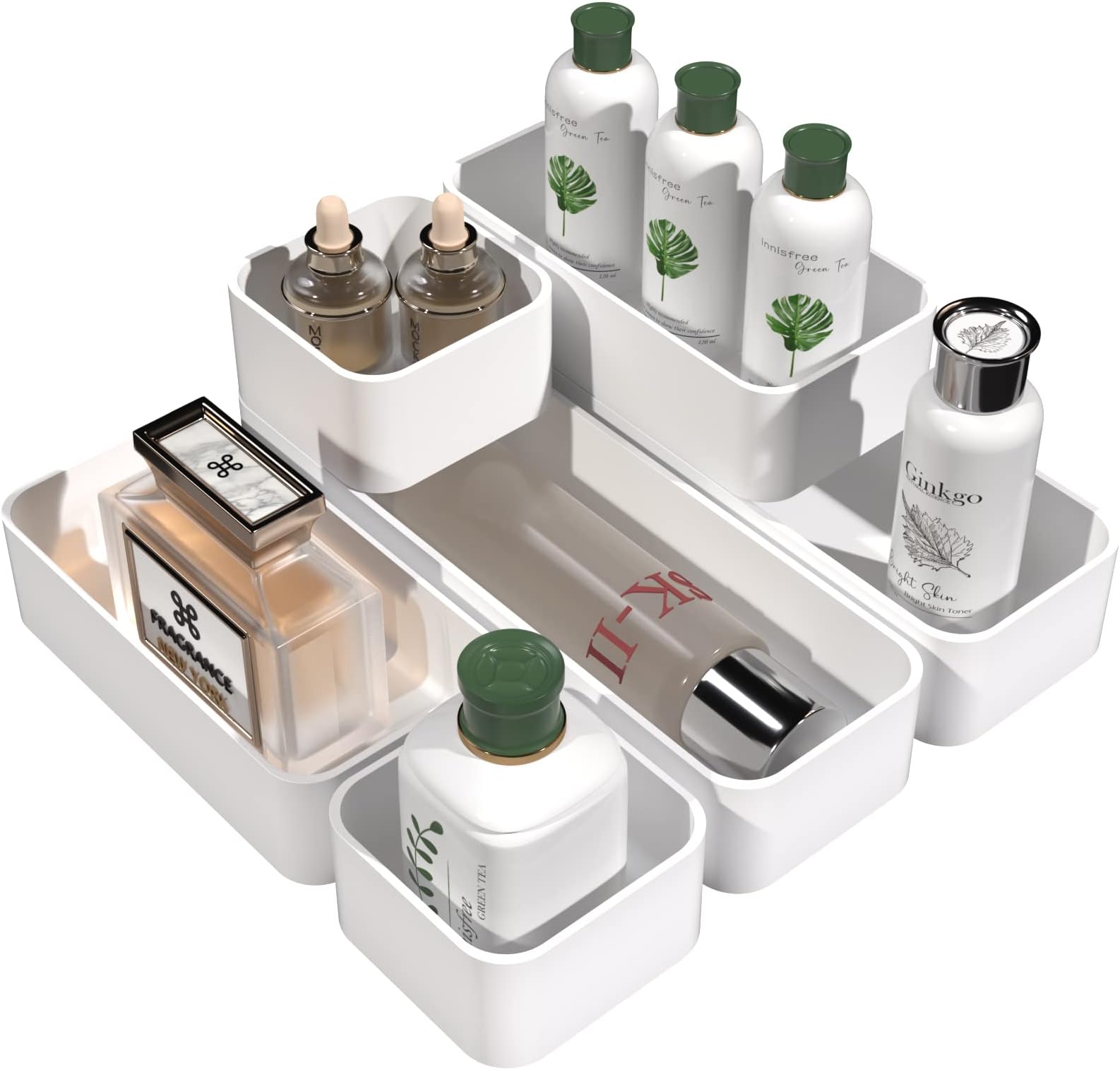 15 Pcs Stackable Drawer Organizer Set Desk Drawer Dividers