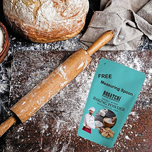 Image of BOGATCHI Double Acting Baking Powder and Baking Soda for Making Cake, Breads, Pizza, Muffins, Dhokla, Idlis, Naans |Baking Ingredients | Baking Soda, Cooking Soda , 200g, Free Measuring Spoon