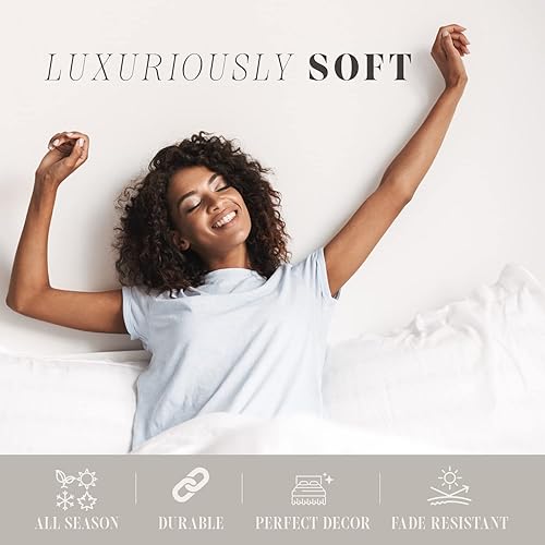 Vista 6 de Elegant Comfort Manta Ultra Suave Full/Queen Throw, Franela Reversible, Acogedora y Afelpada - Manta Decorativa Ligera para Todas las Estaciones