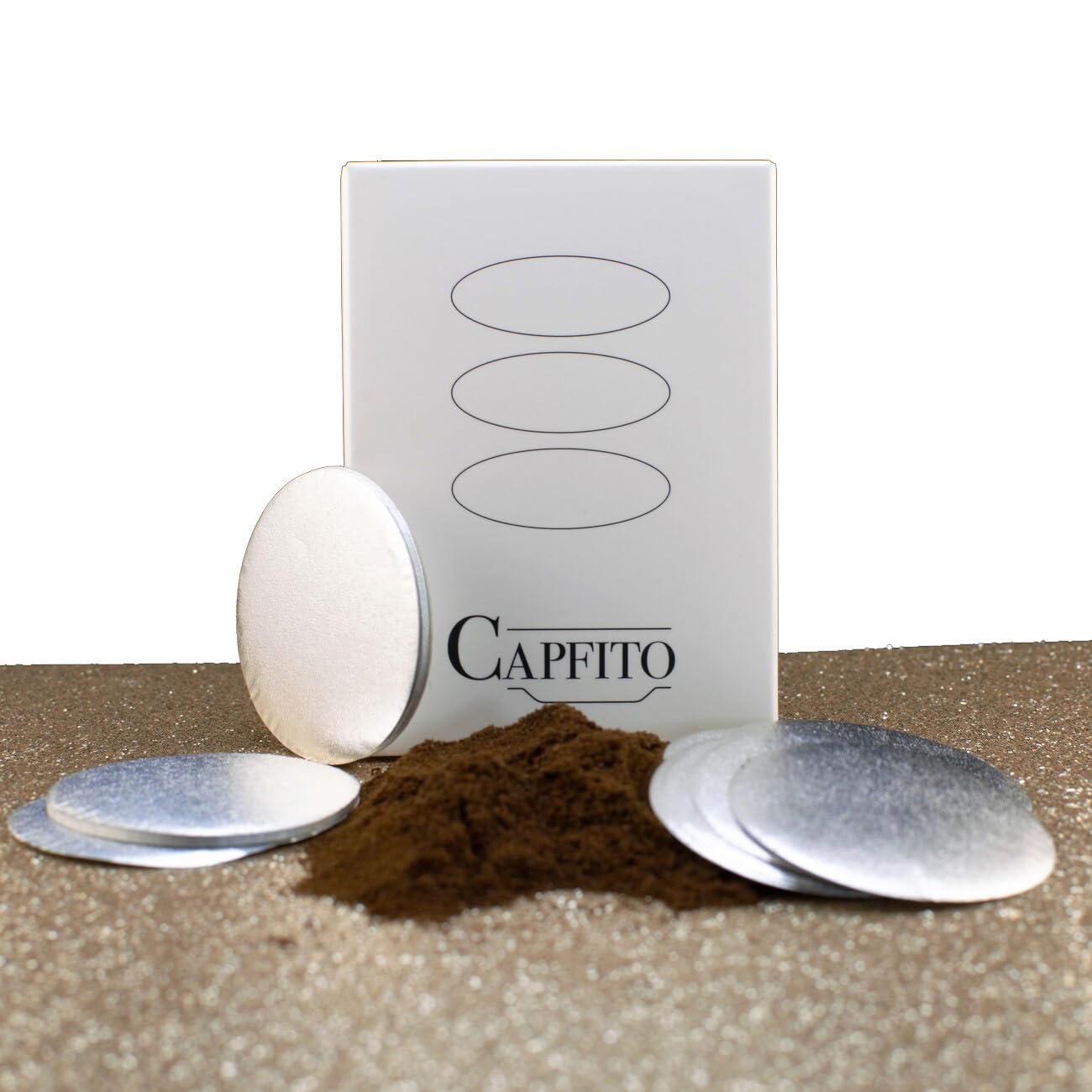 Kit, Cápsula reutilizable para máquinas compatible Nespresso (original), [1 Capfito + 12 cápsulas reutilizables de polipropileno +100 discos de aluminio] (azul)