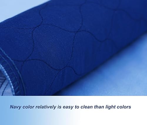 Miniatura 4 de Paquete de 2 almohadillas de cama reutilizables lavables de 34 x 36 pulgadas, absorbentes, impermeables, acolchadas, de algodón, protector de