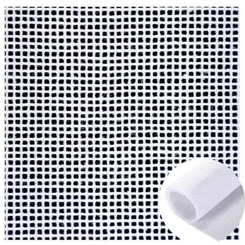 Image of Knitgrip 2 Pack Needlepoint Canvas 14 Mesh 18 x 14 Inch Blank White Canvas Polyester Cotton Needlepoint Mesh Twist Interlock for Embroidery Blanks DIY Knit Crochet Projects Make Dividers