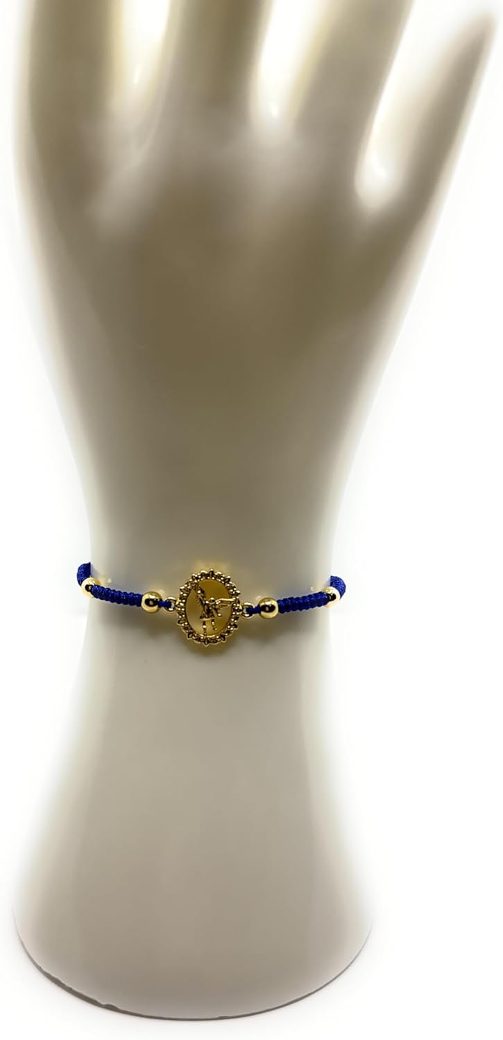 Saint Michael bracelet, Archangel Michael bracelet, San Miguel Bracelet, Catholic Bracelet, Religious bracelet, Blue bracelet, delicate bracelet, women bracelet, San Miguel pulsera. - Image 4