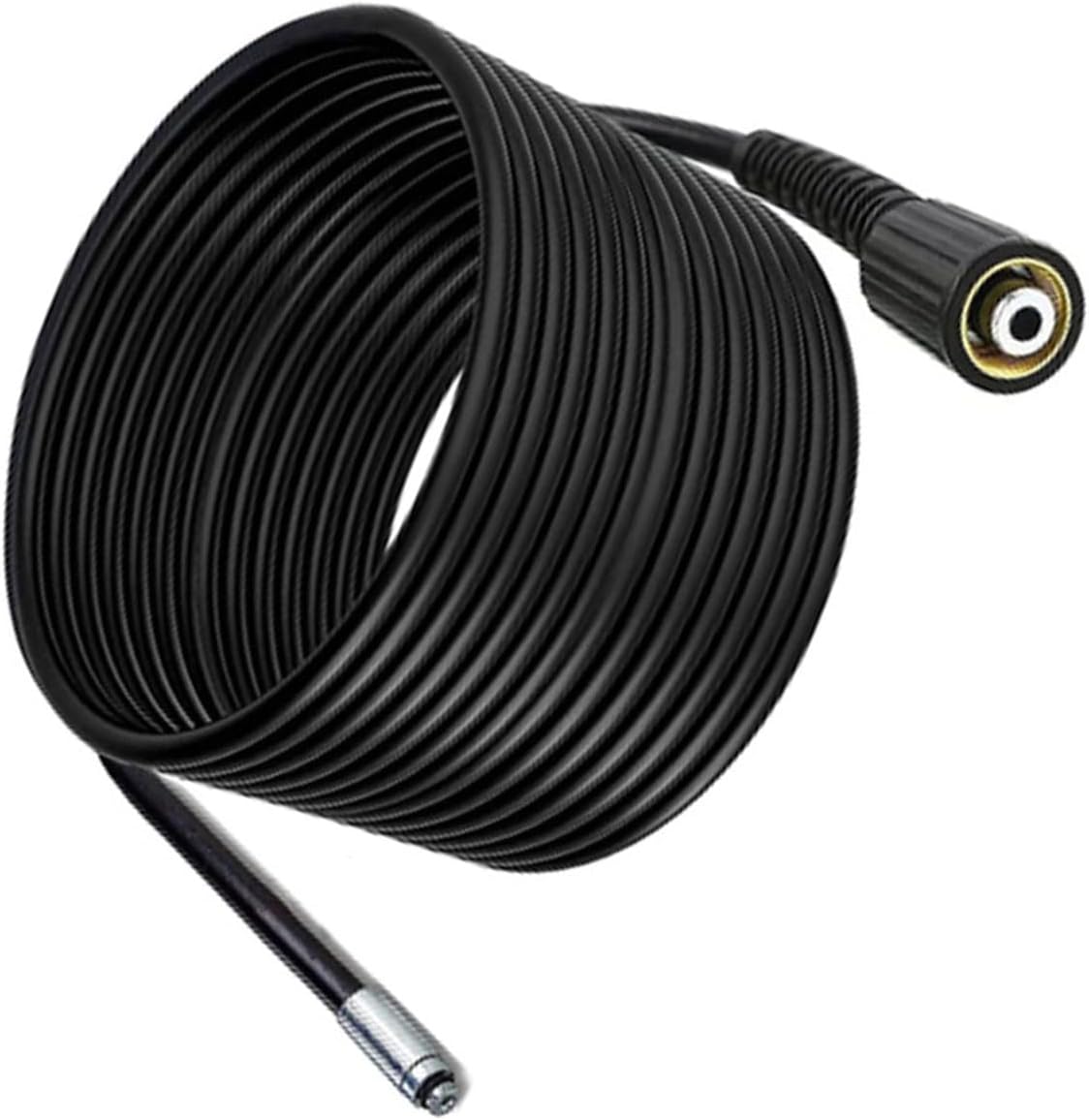 Sewer Jetter Hose Nozzles Kit PSI High Pressure Drain Hose with Nozzles Adapter Clogged Pipes Drains Sink Sewer Compatible Drain Pressure Washer (15m)