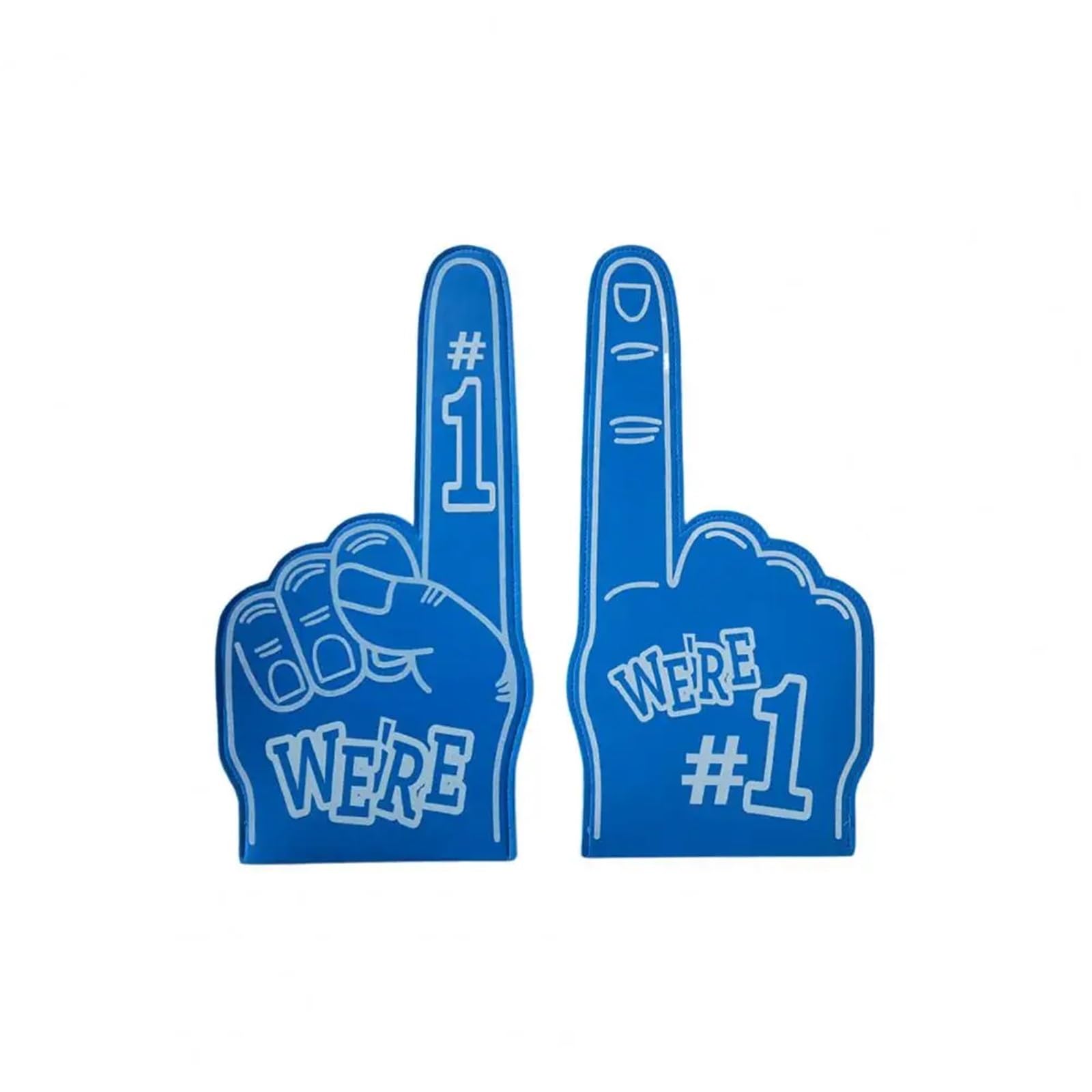 2pcs Cheerleading Foam Finger We're Number 1 Hand Sports Events Celebration Victory Fan Cheering Prop for Parties Celebration(Blue)