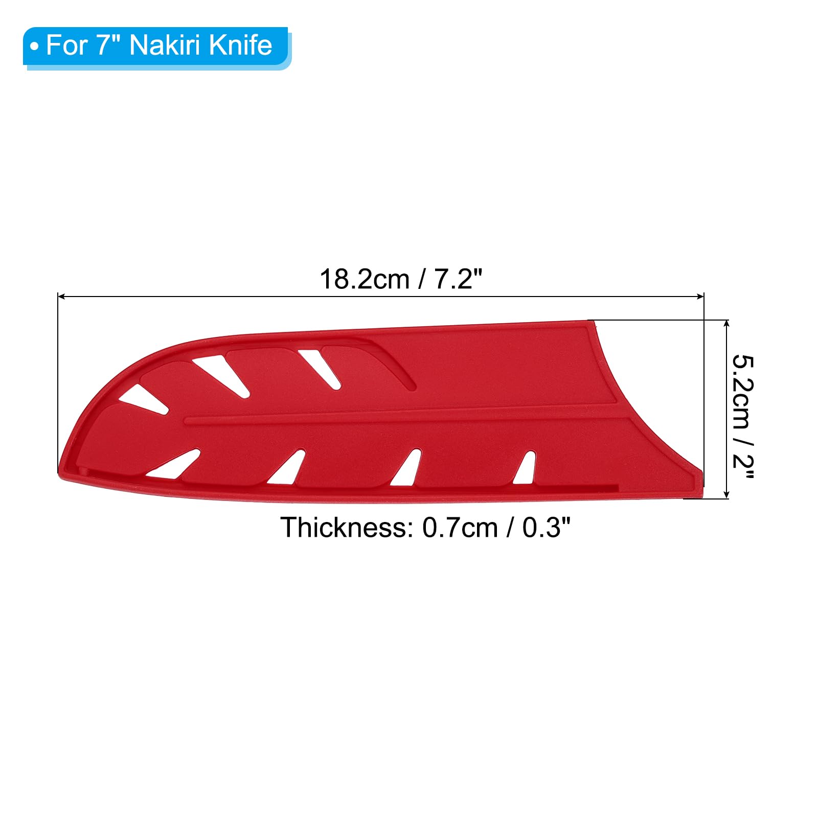 PATIKIL Fodere Protettive Per Coltelli Nakiri 7" - 2 Pezzi In PP Rosso, Coprilama Sicuri Per Cucina, Dimensioni 18.2x5.2 Cm