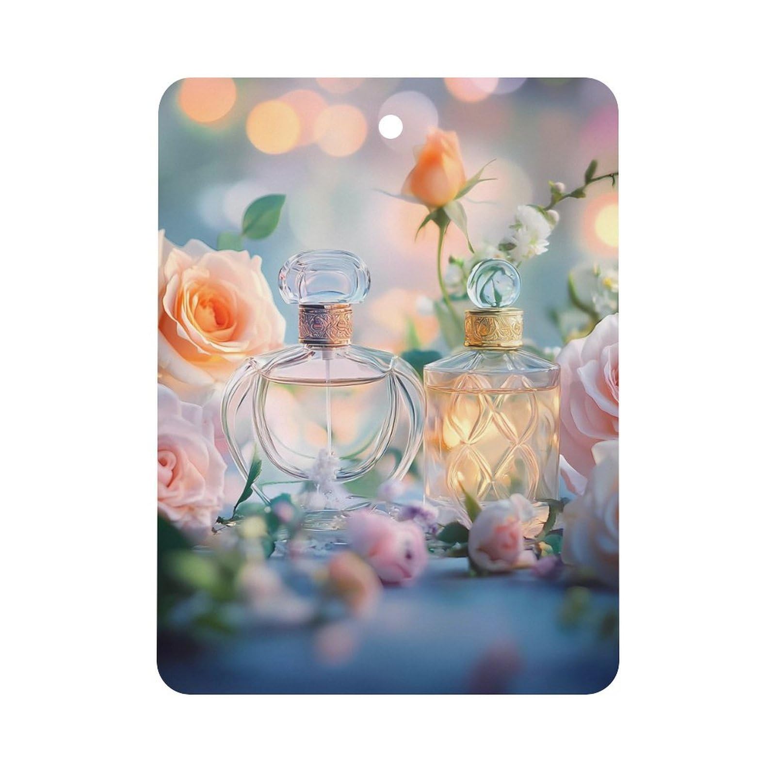 Perfume Rose Floral Car Air Freshener Hanging Aromatherapy Tablets for Car Accessories Square
