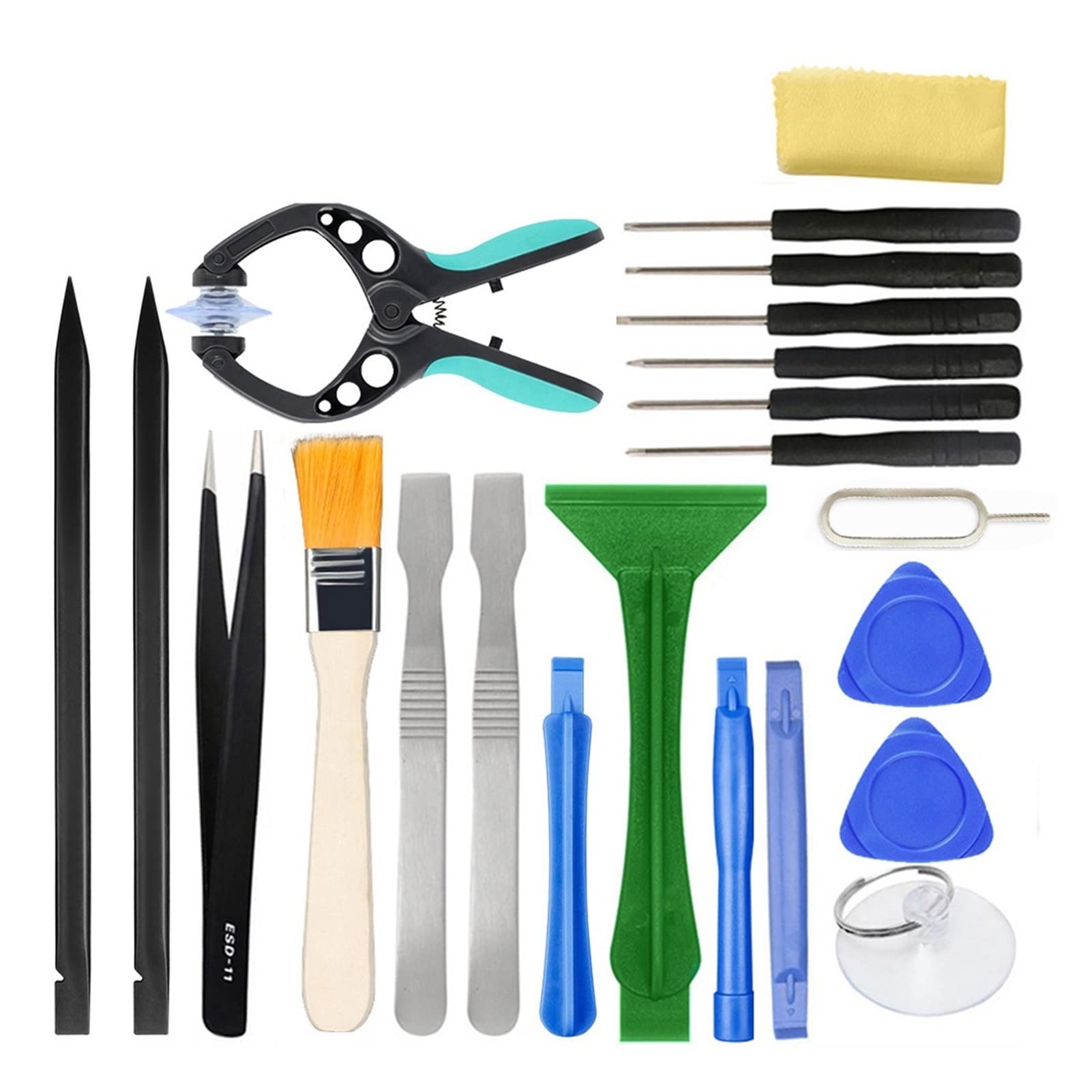 Generic Kit de herramientas de reparación de apertura de pantalla de teléfono móvil 22 en 1, destornillador, alicates, Kit de herramientas de extracción, Kit de desmontaje de teléfono móvil(22 in 1)