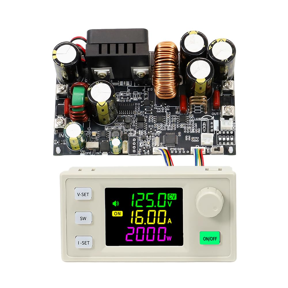 Modulo Tensione Costante, CVCC DC-DC 22A 2000W Convertitore Buck Regolabile per Test di Circuito di Azionamento a Corrente Costante LED Ad Alta Potenza, Conversione di Potenza