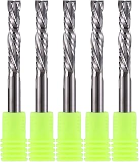 Up & Down Cut Bit 6mm（0.236") Shank , 1-1/4" Cutting Length Compression Bit Spiral CNC Router Bits End Mill Tungsten Carbide Milling Cutter Set 5 Pack