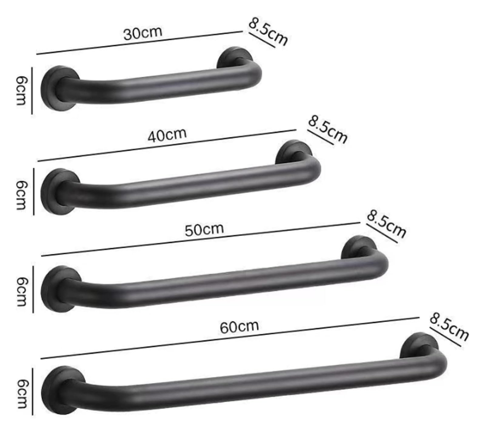 Wanny Grab Bar Poręcze Antypoślizgowe Prysznic Łazienka Uchwyt Bezpieczeństwa Uchwyt Do Montażu Na Ścianie Toaleta Balans Bar Wanna Poręcz dla Starszych Seniorów (60 cm/24 cale)