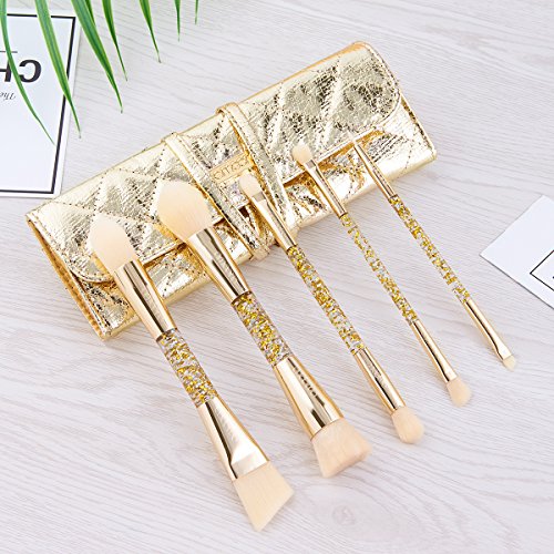 Amoore 5 Pezzi Pennelli Trucco Set Maniglia di