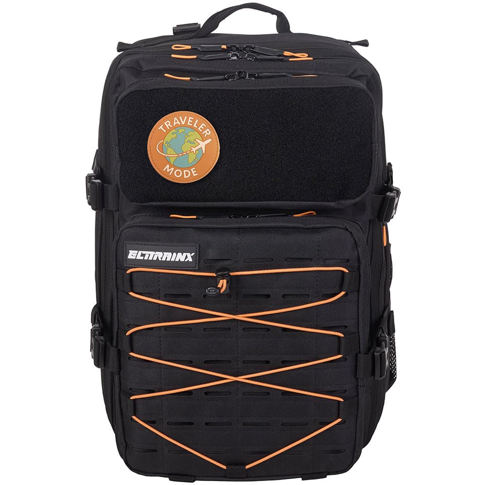 Mochila 45L Elitex Training All In MAX con Sistema de Compresión Integrado – Mochila Técnica de Viaje Compatible Cabina – Optimiza Espacio en Equipaje Reducido (Negro)