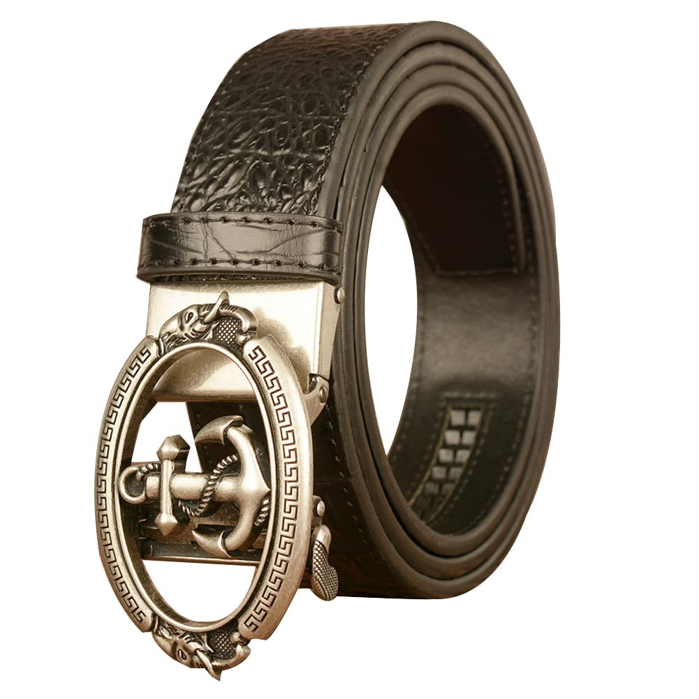BDAYEK Men's Belt Mens Colourful Cowhide Ratchet Belt Automatic Buckle 125Cm 49Inch