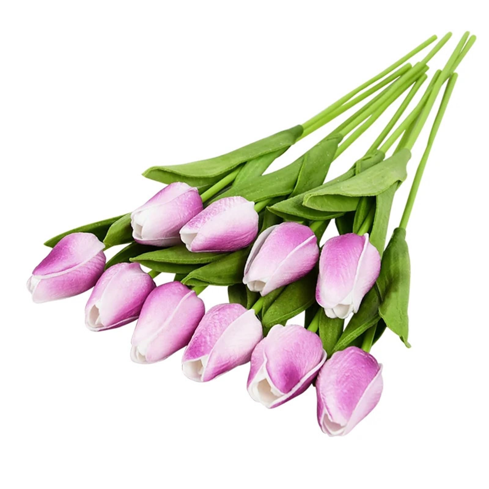 Dcrxz Artificial Flowers 10PCS Tulip Artificial Flower Real Touch Artificial Bouquet PE Fake Flower for Wedding Decoration Flowers Home Garden Decor(L)