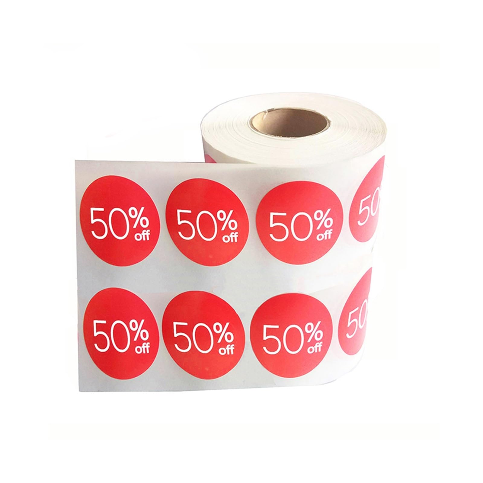Lot de 3 000 étiquettes de prix en papier kraft marron - 3,8 cm - Demi-rouleau de 3 000 étiquettes circulaires