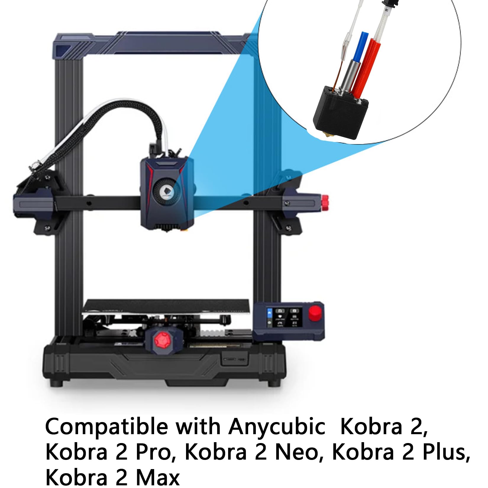 Raheem – 4 Coperture In Silicone Per Hotend Anycubic Kobra 2 / 2 Pro / 2 Plus / 2 Max – Protezione Termica Fino A 300°C – Manicotto Isolante Per Estrusore 3D - 2