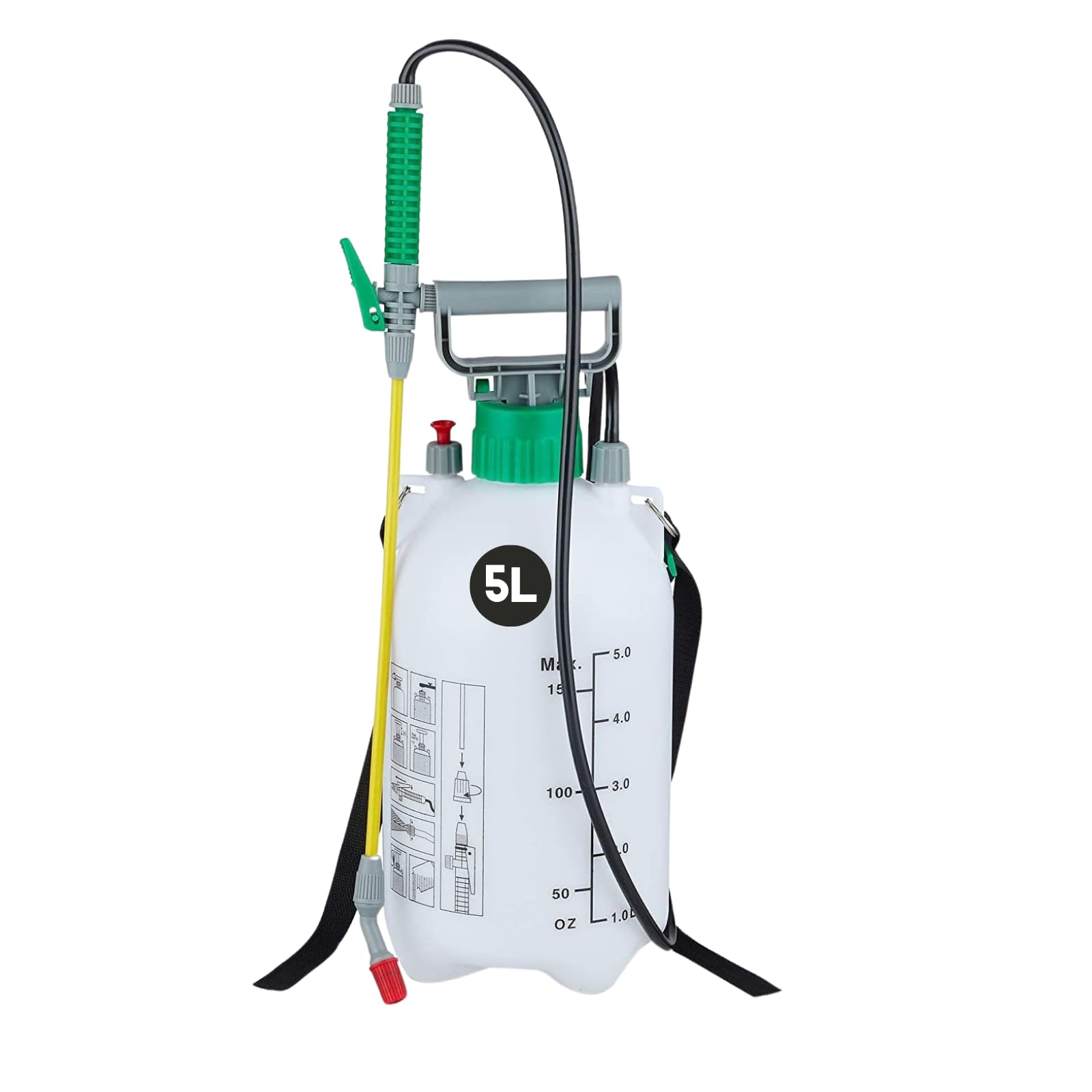 Pressure Sprayer for Gardening 2L, 5L, 8L, Watering, Weed Control & Chemical Spray (5 Litre)