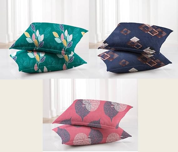 BSB HOME Present Designer Printed 6 Piece Cotton Pillow Cover Set- 20