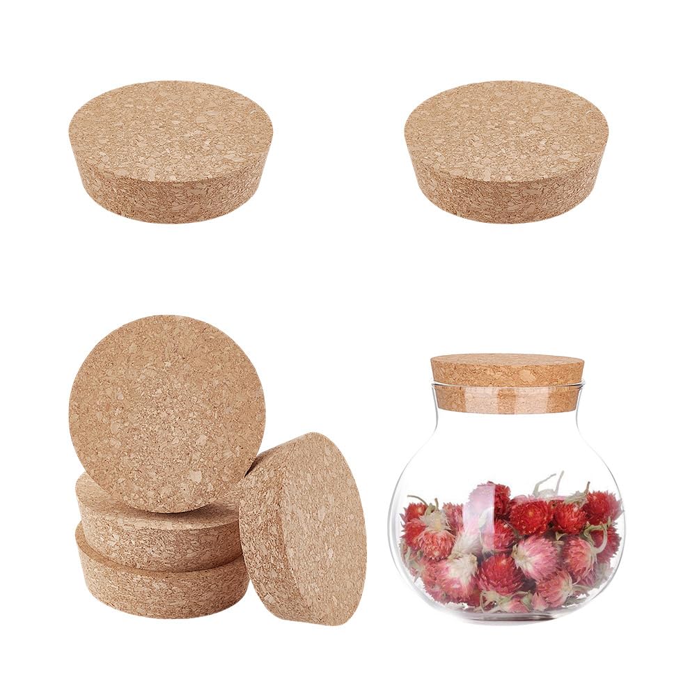 AHANDMAKER 6 tapones de corcho cónicos para botellas, tapones de corcho de madera de 3.3 x 3.7 x 0.98 pulgadas, tapones de corcho cónicos grandes para botellas de vino, botellas de cerveza, tarros de