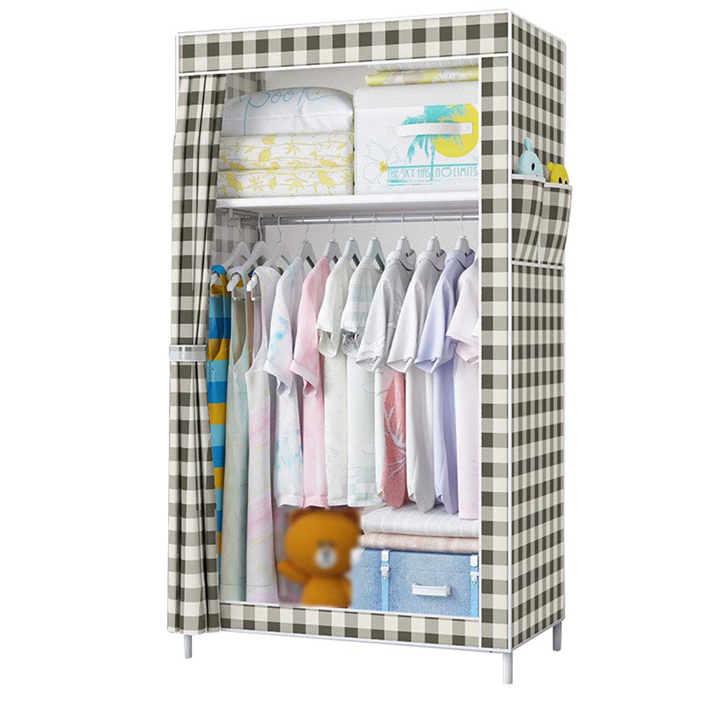 Armario para ropa portátil impermeable de tela lavable con tubos de acero de 150x45x70cm