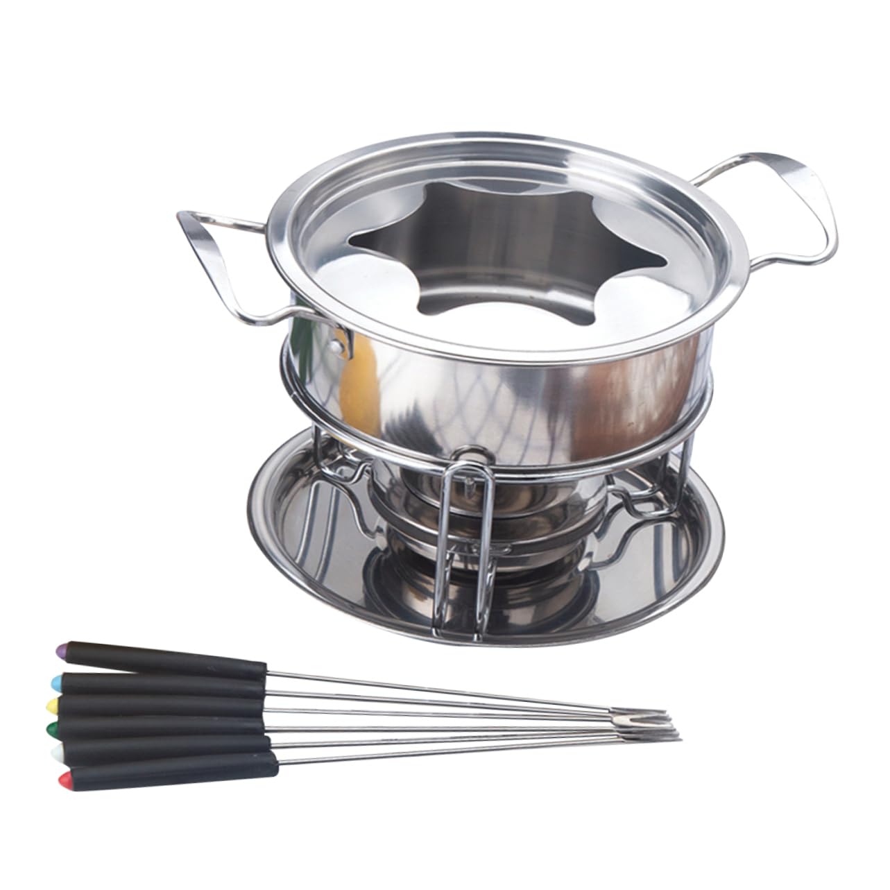 FUNOMOCYA Melting Furnace for Cheese Chocolate Fondue Set Stainless Steel Construction Perfect for Fondue