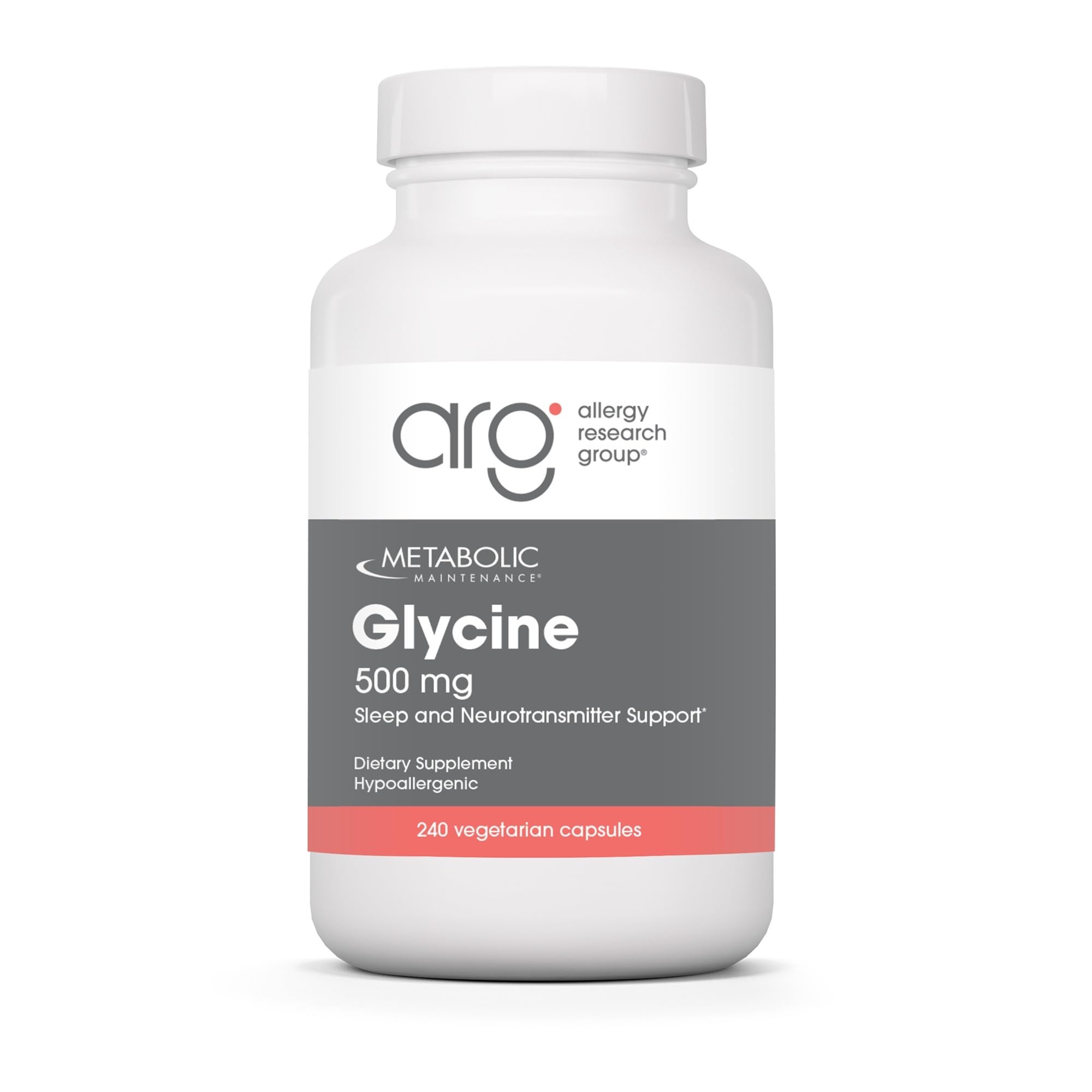 Metabolic Maintenance Glycine 500 mg, Sleep Support, 240 Count
